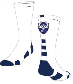 Poly Crew Custom Sock, Navy/White